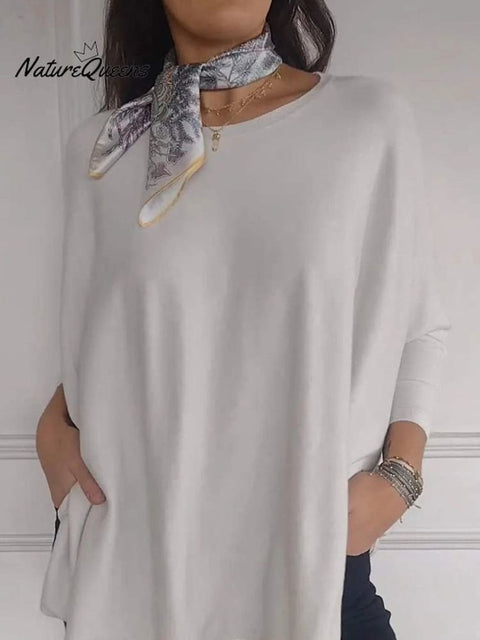 Women's Solid Color Crew Neck Casual Sweater