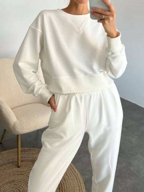 Solid Color Casual Long Sleeve Suit