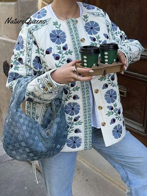 Printed Tie Waist Jacket