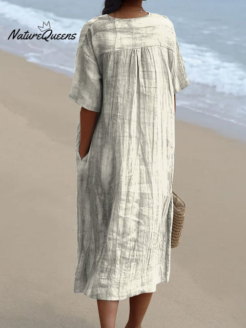 Women's Red Crab Watercolor Splash Fluid Art Print Flowy Dress