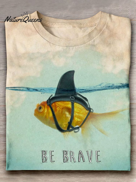 Be Brave Art Print Casual Short Sleeve T-shirt