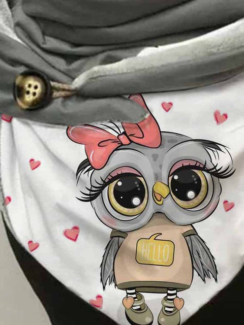 Women's Owl Art Casual Wrap Scarf